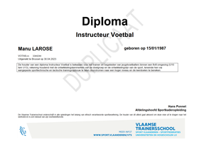 Certificaat: Instructeur B