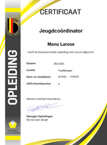 Certificaat: Jeugdcoördinator