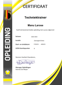 Certificaat: Techniektrainer